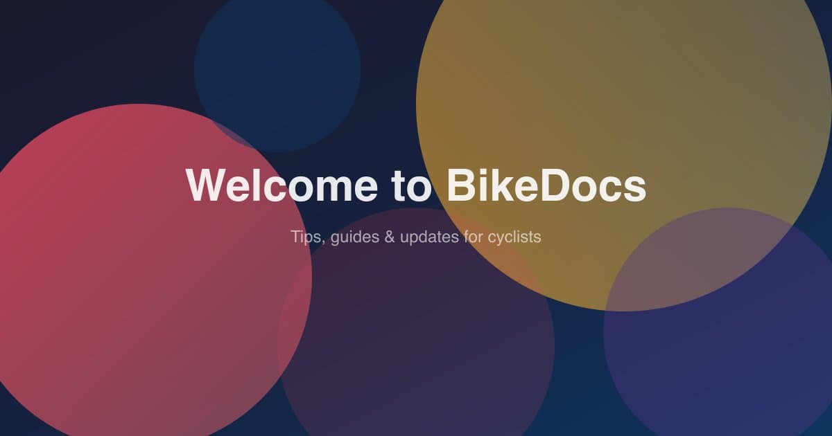 Colorful abstract design with overlapping circles and the text Welcome to BikeDocs